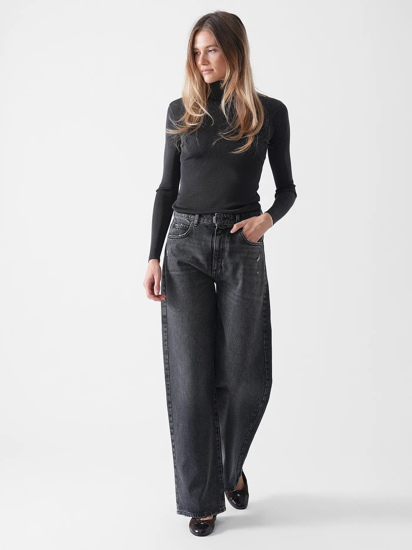 PNTS | Jeans Wide Leg 26_THE LOOSE | hellgrau